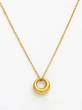 18K Gold Plated Circle Pendant Necklace